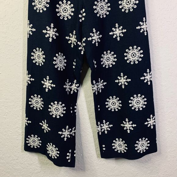 ZARA Pants Small‎ Linen Blend Culotte Embroidered Wide Leg Cropped Boho Trousers - Picture 7 of 15